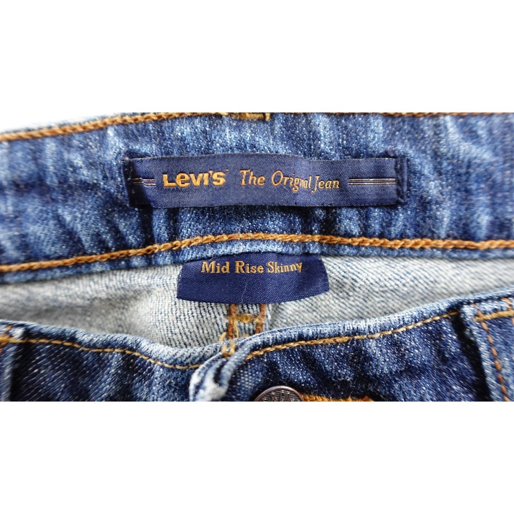 Levi's The Original Jeans Women's 6M Blue Denim Stretch Mid Rise Skinny Leg - Picture 9 of 15